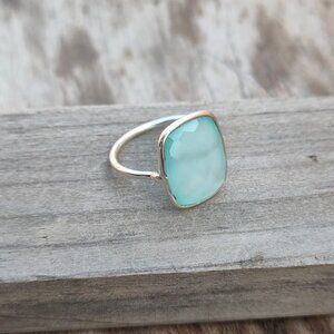 Aqua Chalcedony Ring